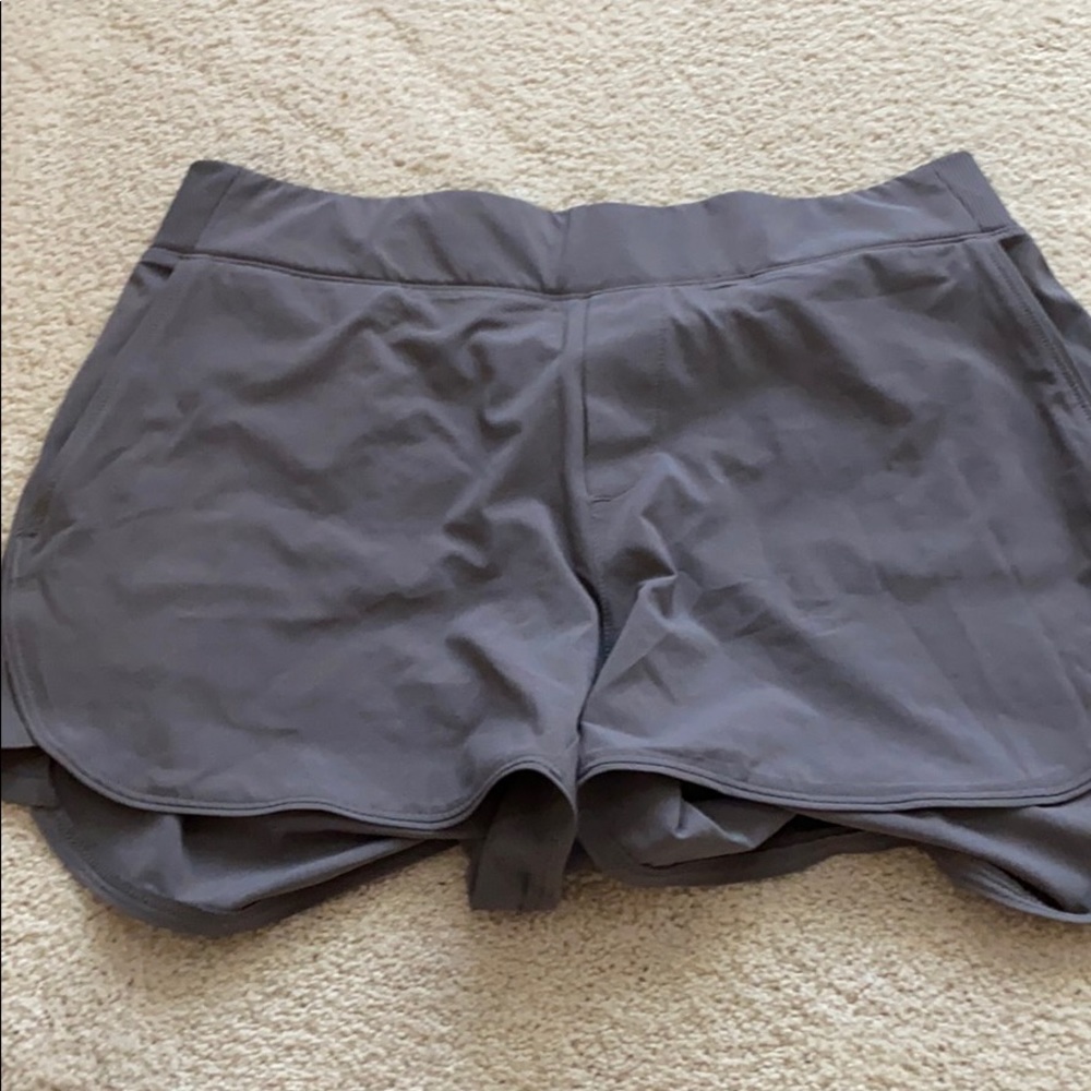 Athleta Gray/Purple Shorts. Never worn size 10